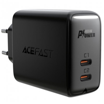 Зарядное устройство ACEFAST A9 PD40W(USB-C+USB-C) dual port (EU), черный