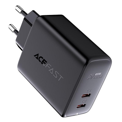 Зарядное устройство ACEFAST A9 PD40W(USB-C+USB-C) dual port (EU), черный