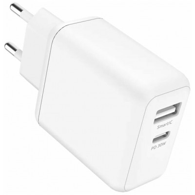 Зарядное устройство сетевое Olmio type-C+USB PowerDelivery 3A белый