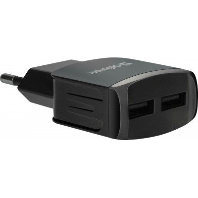 Зарядное устройство сетевое Defender EPA-13, 2xUSB, 5V/2.1А, черный