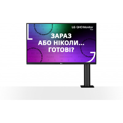 Монитор жидкокристаллический LG 27QN880-B.ADRZ LCD 27'' 16:9 2560х1440(WQHD) IPS, nonGLARE, 350cd/m2, H178°/V178°, 1000:1, 16.7M, 5ms, 2xHDMI, DP, USB-C, USB-Hub, Height adj, Pivot, Tilt, Swivel, Speakers, 2Y, Black