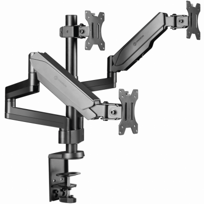 Кронштейн с газлифтом для 3-х мониторов ONKRON G280 черный, на 3 монитора