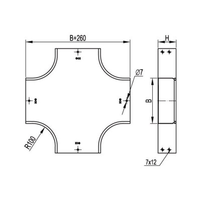 Ответвитель DPX крестообразный DKC 100х50 в комплекте
