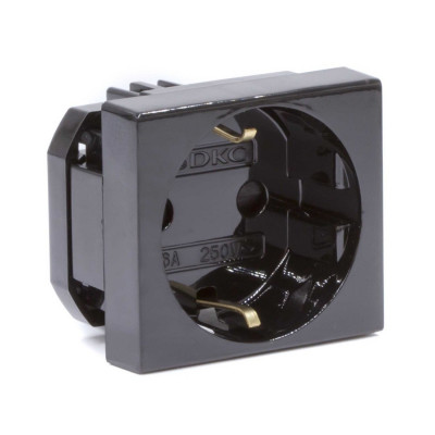 Розетка силовая серии Viva DKC 45205 2Р+Е со шторками черная Розетка силовая серии Viva DKC 45205 2Р+Е со шторками черная