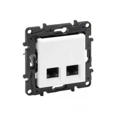 Информационная розетка двойная Niloe Step 2хRJ45 Кат.6e UTP Белый new