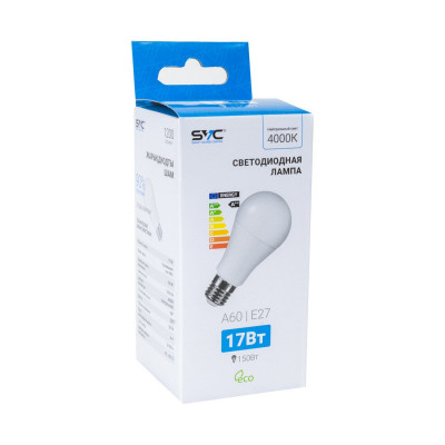 Лампа светодиодная SVC LED A60-17W-E27-4000K Нейтральный Лампа светодиодная SVC LED A60-17W-E27-4000K Нейтральный