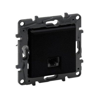 Информационная розетка одинарная Niloe Step RJ45 Кат.5e UTP Чёрный new Информационная розетка одинарная Niloe Step RJ45 Кат.5e UTP Чёрный new