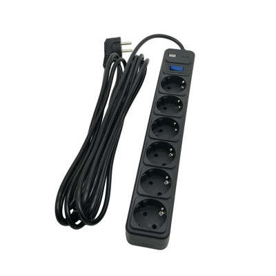 Сетевой фильтр SVC ZC6S-50M-USB/TypeC 5 м. 220 В