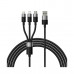 Интерфейсный кабель Baseus StarSpeed 1-for-3 USB to M+L+C 3.5A 1.2m Black (CAXS000001)