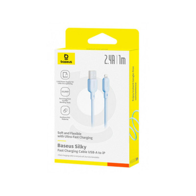 Интерфейсный кабель Baseus Silky USB to iP 2.4A 1m Galaxy Blue (P10377702313-00)