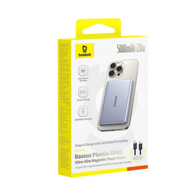 Портативный внешний аккумулятор Baseus PicoGo AM41 Ultra-Slim 5000mAh 20W Titanium (P1007680C853-00) Портативный внешний аккумулятор Baseus PicoGo AM41 Ultra-Slim 5000mAh 20W Titanium (P1007680C853-00)