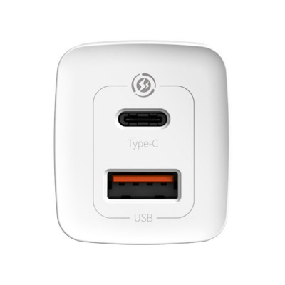 Адаптер питания Baseus GaN2 Lite Quick ChargerC+U 65W EU White (CCGAN2L-B02)