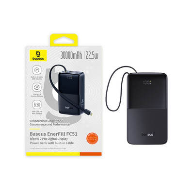 Портативный внешний аккумулятор Baseus EnerFill FC51 30000mAh 22.5W Black (E0028100)