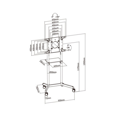 Стойка мобильная Brateck TTV11-46TW Стойка мобильная Brateck TTV11-46TW