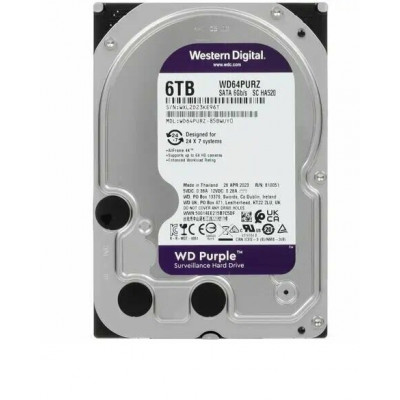 Жёсткий диск HDD 6 Tb SATA 6Gb/s Western Digital Purple WD64PURZ 3.5