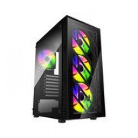 Компьютерный корпус FSP CMT192, Без БП, 1xUSB3.0/2xUSB2.0, 4xFAN120 RGB, 2xGlass, Black, ATX