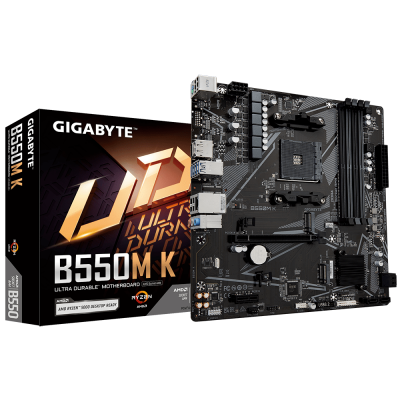 Материнская плата GIGABYTE B550M K, AM4, B550, DP+HDMI, 4SATA, 4DDR4, MATX Материнская плата GIGABYTE B550M K, AM4, B550, DP+HDMI, 4SATA, 4DDR4, MATX