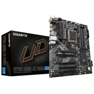 Материнская плата GIGABYTE B760M DS3H AX DDR4, LGA1700, B760, D-SUB+HDMI+2xDP, 2xM.2, 4xSATA Материнская плата GIGABYTE B760M DS3H AX DDR4, LGA1700, B760, D-SUB+HDMI+2xDP, 2xM.2, 4xSATA
