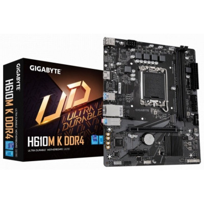 Материнская плата GIGABYTE H610M K DDR4, LGA1200, H610, PCI-Ex 4.0, HDMI, 1xM.2, 2xSATA, DDR4