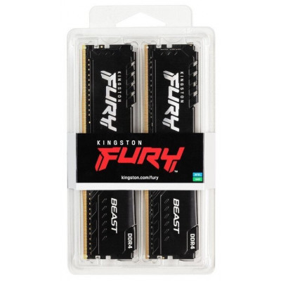 Модуль памяти Kingston Fury Beast KF432C16BBK2/32 DDR4 DIMM 32Gb KIT (2x16Gb) 3200 MHz CL16 (302008)