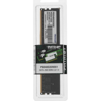 Модуль памяти Patriot Signature, PSD48G320081, DDR4, DIMM, 8Gb, 3200Mhz, CL22
