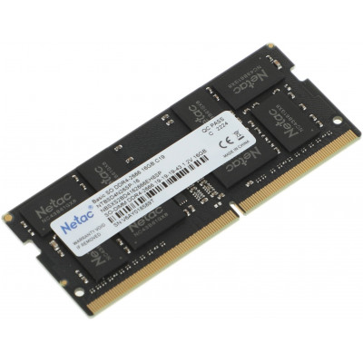 Модуль памяти для ноутбука Netac Basic, NTBSD4N26SP-16, DDR4 SO-DIMM, 16Gb, 2666Mhz, C19