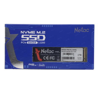 Твердотельный накопитель SSD 1Tb, M.2 2280, Netac N930E Pro, NVMe, PCIe 3x4, 2130R/1720W Твердотельный накопитель SSD 1Tb, M.2 2280, Netac N930E Pro, NVMe, PCIe 3x4, 2130R/1720W