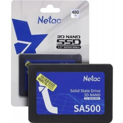 Твердотельный накопитель SSD 480Gb, SATA 6 Gb/s, Netac SA500, 2.5 Твердотельный накопитель SSD 480Gb, SATA 6 Gb/s, Netac SA500, 2.5
