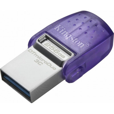 Флэш-накопитель Kingston 256Gb USB3.2+Type-C Data Traveler MicroDuo 3C (Metal)