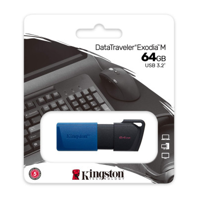 Флэш-накопитель Kingston 64Gb USB3.2 Gen1 Data Traveler Exodia M (Black+Blue) Флэш-накопитель Kingston 64Gb USB3.2 Gen1 Data Traveler Exodia M (Black+Blue)
