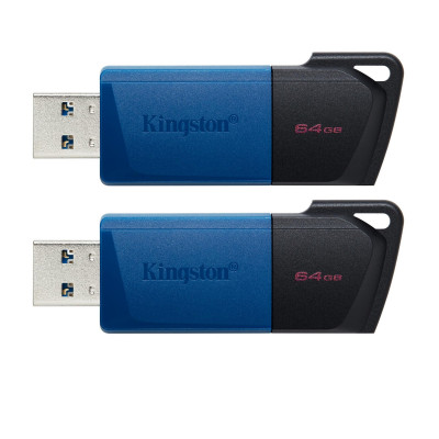 Флэш-накопитель Kingston 64Gb USB3.2 Gen1 Data Traveler Exodia M (Black+Blue) 2 pcs Флэш-накопитель Kingston 64Gb USB3.2 Gen1 Data Traveler Exodia M (Black+Blue) 2 pcs
