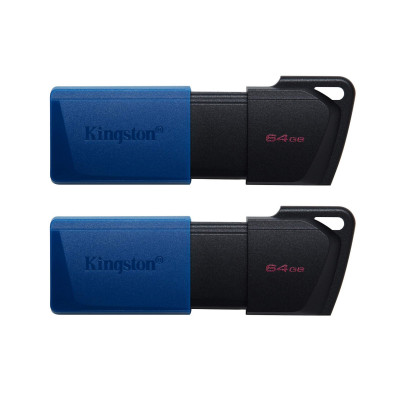 Флэш-накопитель Kingston 64Gb USB3.2 Gen1 Data Traveler Exodia M (Black+Blue) 2 pcs Флэш-накопитель Kingston 64Gb USB3.2 Gen1 Data Traveler Exodia M (Black+Blue) 2 pcs