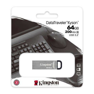 Флэш-накопитель Kingston 64Gb USB3.2 Gen1 Data Traveler Kyson (Metal Case) Флэш-накопитель Kingston 64Gb USB3.2 Gen1 Data Traveler Kyson (Metal Case)