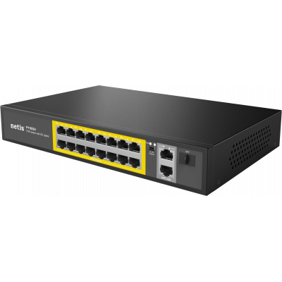 Коммутатор Netis P116GH, 16x10/100 LAN PoE, 2xGigabit Uplink, 1xSFP, 240W PoE Коммутатор Netis P116GH, 16x10/100 LAN PoE, 2xGigabit Uplink, 1xSFP, 240W PoE