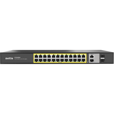 Коммутатор Netis P124GH, 24x10/100 LAN PoE, 2xGigabit Uplink, 2xSFP, 320W PoE