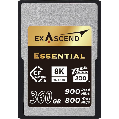 Карта памяти CFexpress Type A, 360Gb, Exascend Essential, VPG200 - 8K, PCIe3.0, R900/W800