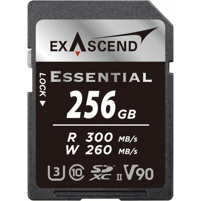 Карта памяти SD Exascend Essential, 256Gb, SDXC II, UHS-II (V90), R300/W260