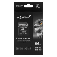 Карта памяти SD Exascend Essential, 64Gb, SDXC I, UHS-I (V30), R170/W140