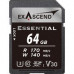 Карта памяти SD Exascend Essential, 64Gb, SDXC I, UHS-I (V30), R170/W140