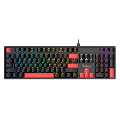 Клавиатура Bloody S510R-Brown Fire Black, Mechanical, RGB, Anti-Ghosting, Multimedia, USB