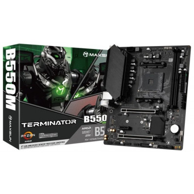 Материнская плата MaxSun Terminator B550M, AM4, 2xDDR4, HDMI+VGA, PCIe4.0, 4xSATA, 1xM.2, mATX