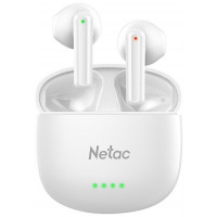 Наушники беспроводные Netac LK35, BT5.3, 3.2g, 6/15h, 0.24Ah, d13mm, шумопод. ENC, защита IPX, White