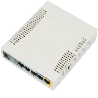 Wi-Fi точка доступа MikroTik RB951Ui-2HnD  RouterBOARD 5UTP 100Mbps, 802.11b/g/n, 1xUSB, PoE