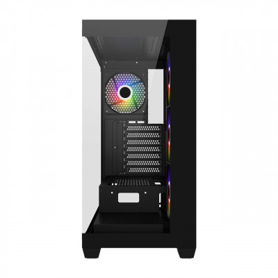 Компьютерный корпус FSP M340, Без БП, 2xUSB3.0, Type-C, 4xFAN120 ARGB, 2xGlass, Black, ATX
