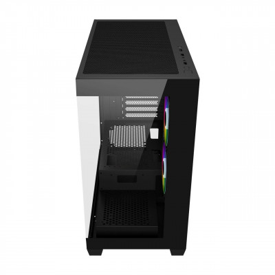 Компьютерный корпус FSP S340, Без БП, 2xUSB3.0, 3xFAN120 ARGB, 2xGlass, Black, ATX