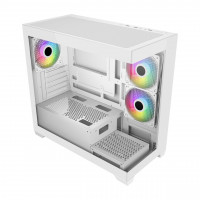 Компьютерный корпус FSP S340, Без БП, 2xUSB3.0, 3xFAN120 ARGB, 2xGlass, White, ATX