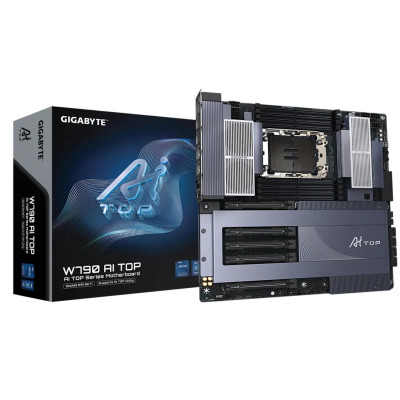 Материнская плата GIGABYTE W790 AI TOP, LGA4677, 8xDDR5, DP+USB4, 5xPCIe5.0, 6xM2, E-ATX Материнская плата GIGABYTE W790 AI TOP, LGA4677, 8xDDR5, DP+USB4, 5xPCIe5.0, 6xM2, E-ATX