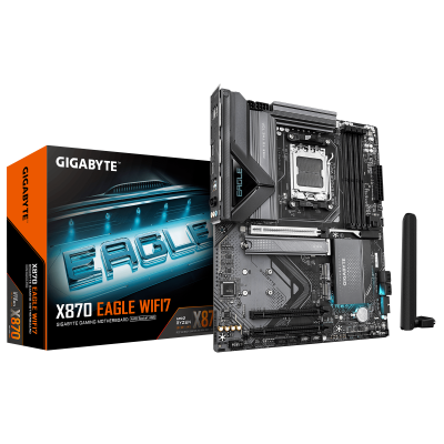 Материнская плата GIGABYTE X870 EAGLE WIFI7, AM5 X870, 4xDDR5, PCIe5.0, HDMI+2xUSB4, 3xM.2, ATX Материнская плата GIGABYTE X870 EAGLE WIFI7, AM5 X870, 4xDDR5, PCIe5.0, HDMI+2xUSB4, 3xM.2, ATX