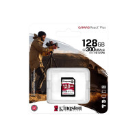Карта памяти SD, Kingston Canvas React Plus, 128GB, SDR2/128GB, UHS-II, R300/W260 Карта памяти SD, Kingston Canvas React Plus, 128GB, SDR2/128GB, UHS-II, R300/W260