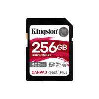 Карта памяти SD, Kingston Canvas React Plus, 256GB, SDR2/256GB, UHS-II, R300/W260 Карта памяти SD, Kingston Canvas React Plus, 256GB, SDR2/256GB, UHS-II, R300/W260